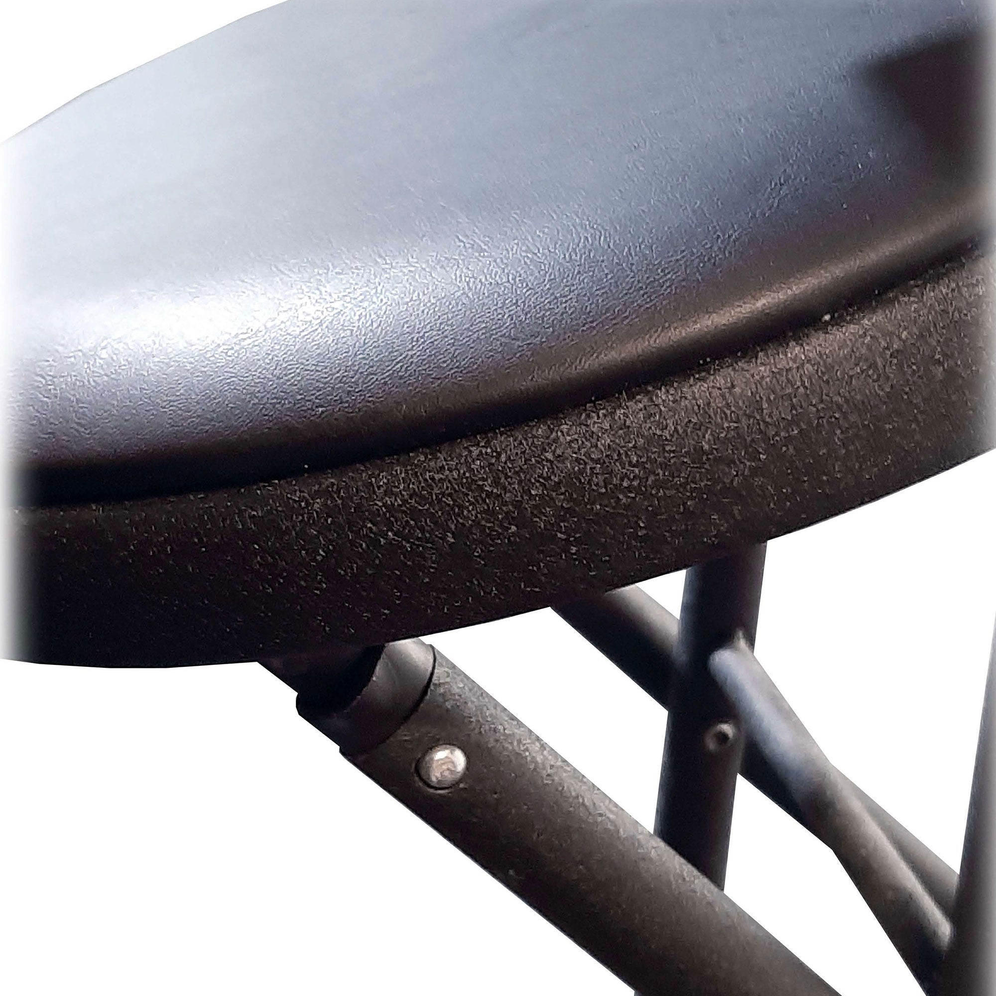 Plastic Development Group Portable Black Folding Padded Bar Stool (Open Box) - VMInnovations
