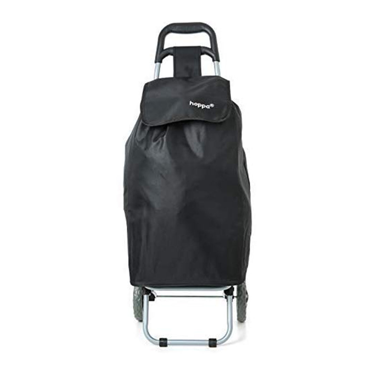 Hoppa Lightweight Heavy Duty Foldable Shopping Trolley for Easy Storage, Black - VMInnovations