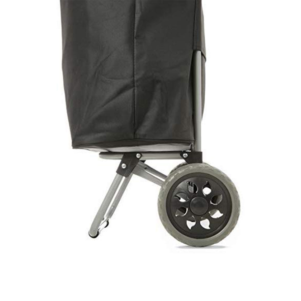 Hoppa Lightweight Heavy Duty Foldable Shopping Trolley for Easy Storage, Black - VMInnovations