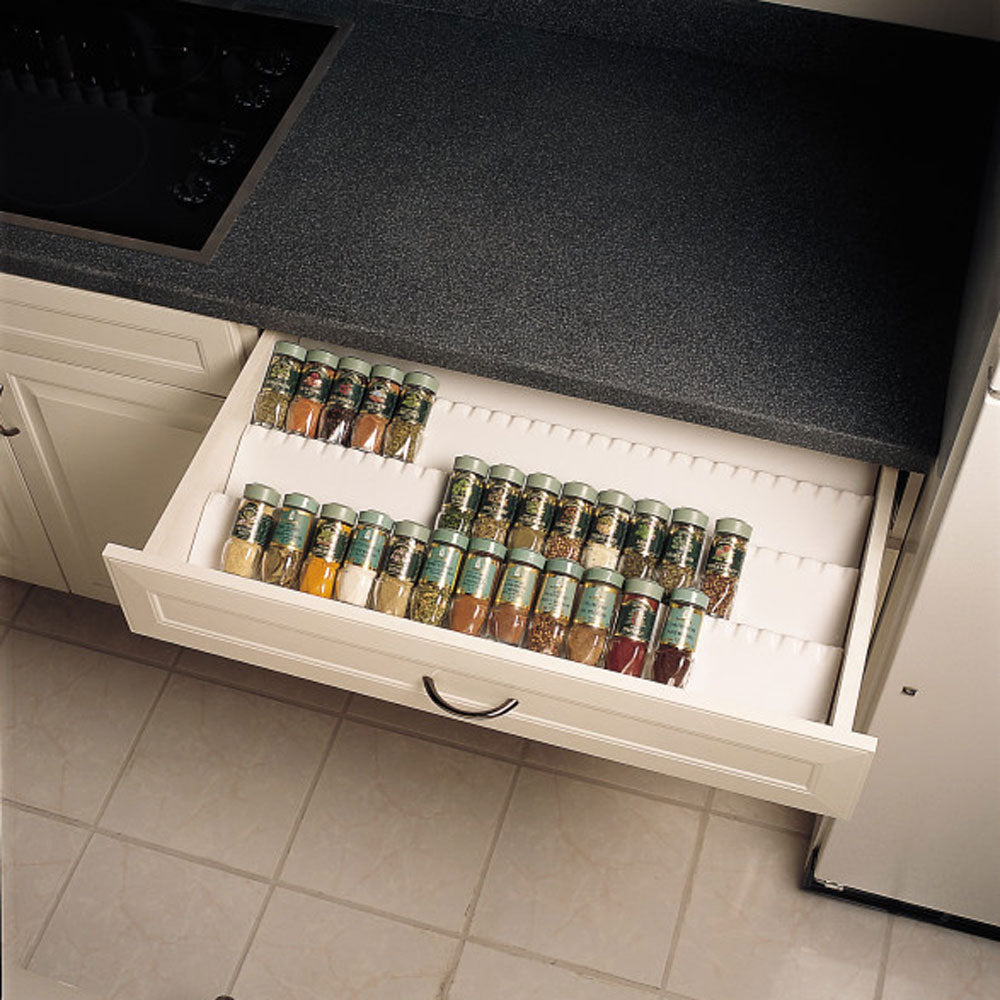 Rev-A-Shelf ST50-21A-52 Trimmable Universal Spice Drawer Insert Tray, Almond