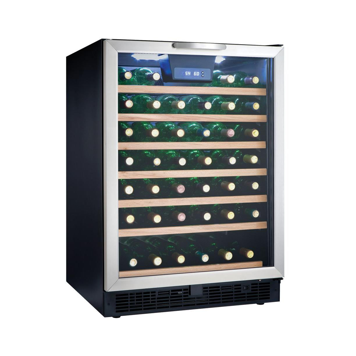 Danby Designer 50 Bottle Compact LED Refrigerator Wine Cooler, Stainless Steel
