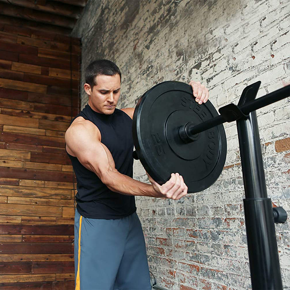 Steelbody 45 Pound Olympic Bumper Weight Plate for Strength Training Workouts