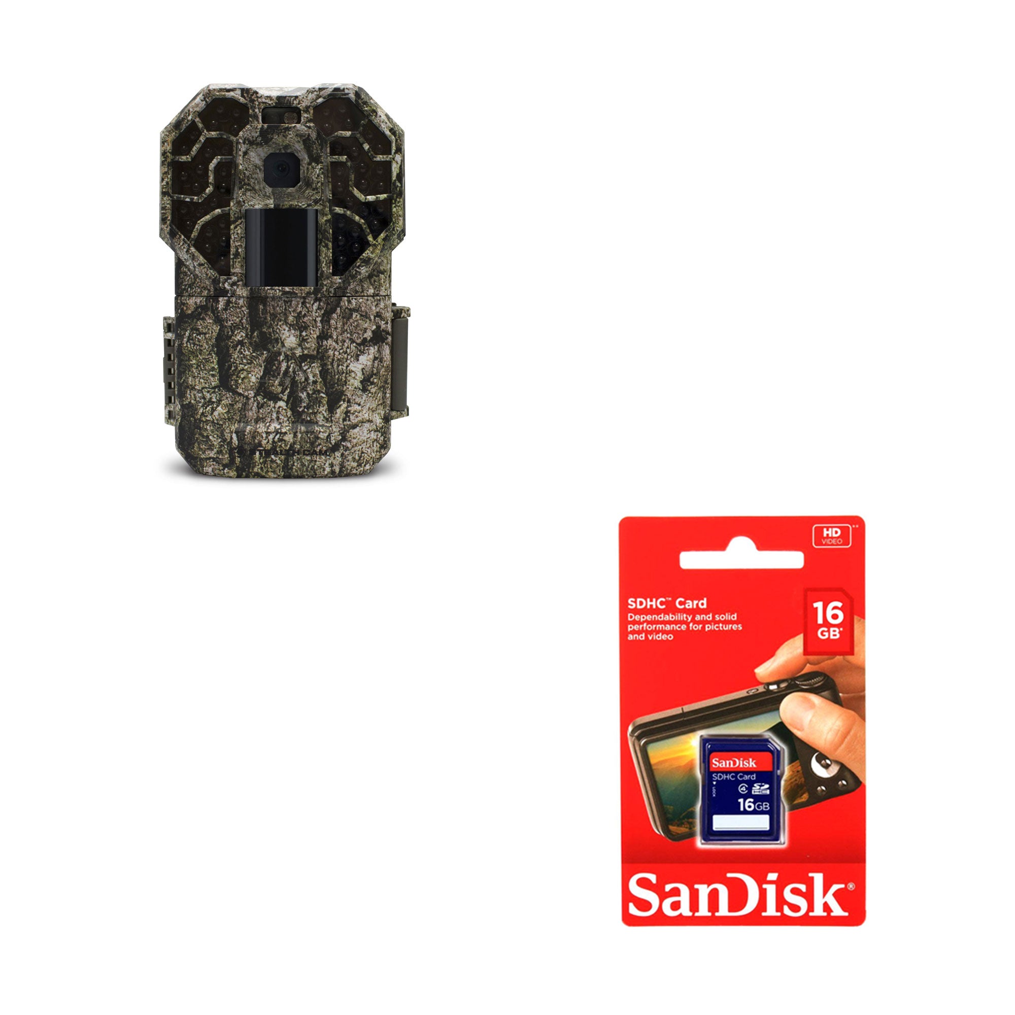 Stealth Cam Trail Camera (Certified Refurbished) & SanDisk 16GB SD Memory Card