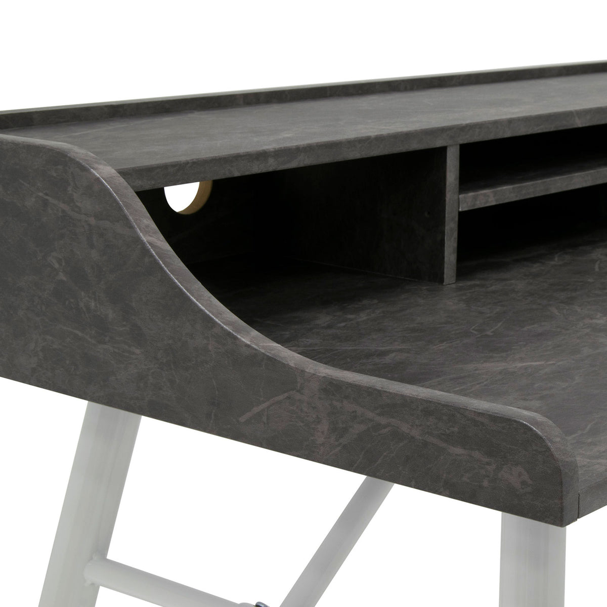 Studio Designs Woodford 45 Inch Wood Office Table Desk w/ Shelf, Grey (Open Box)