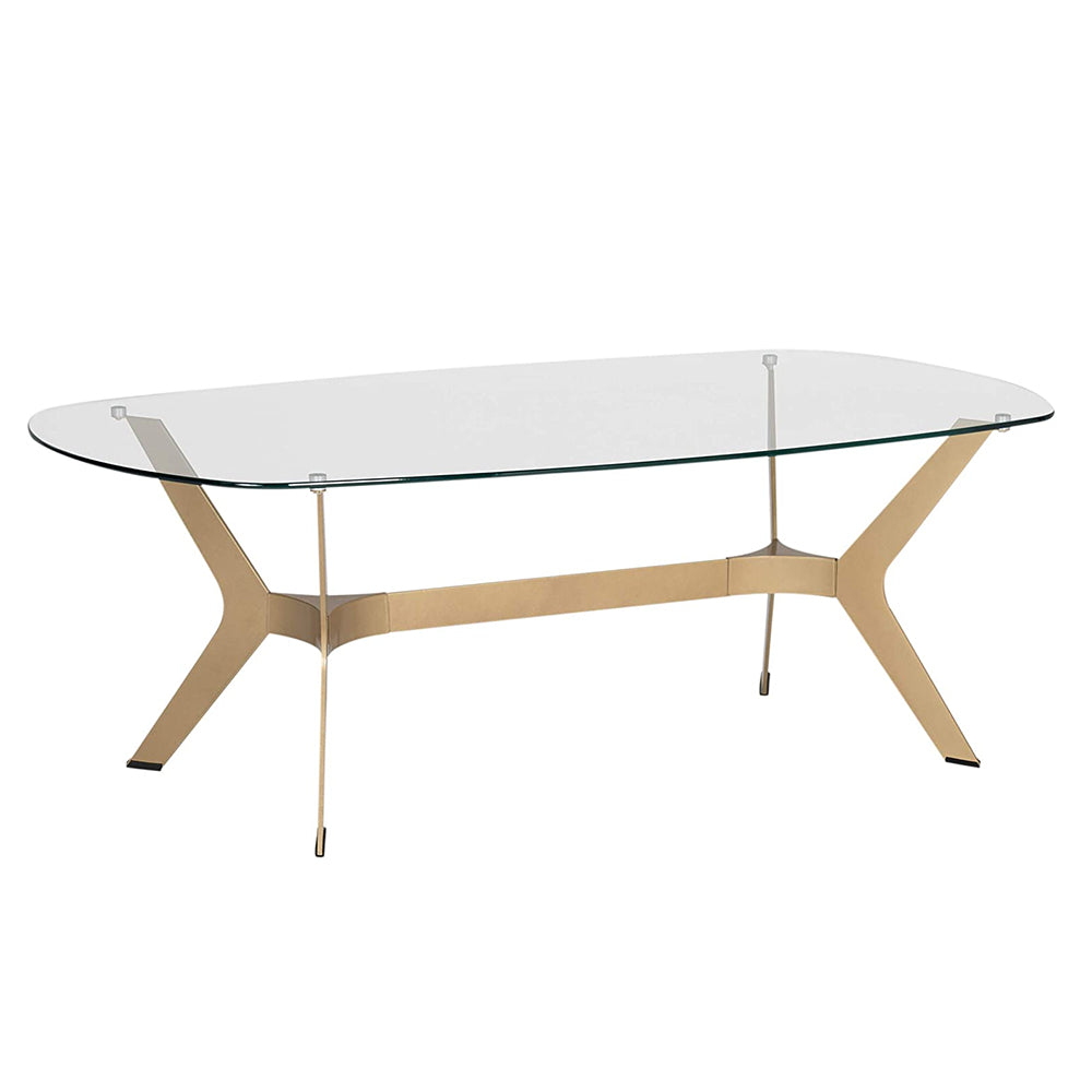 Studio Designs Home Mid-Century Modern Coffee Table with Glass Top (Open Box)