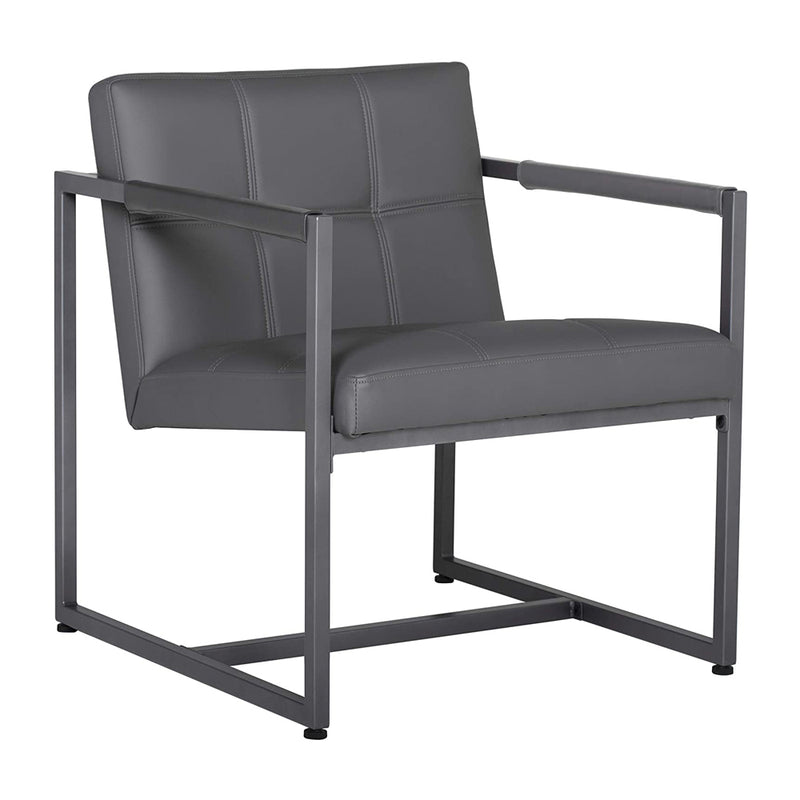 Studio Designs Home Camber Mid-Century Modern Small Accent Chair, Smoke Leather