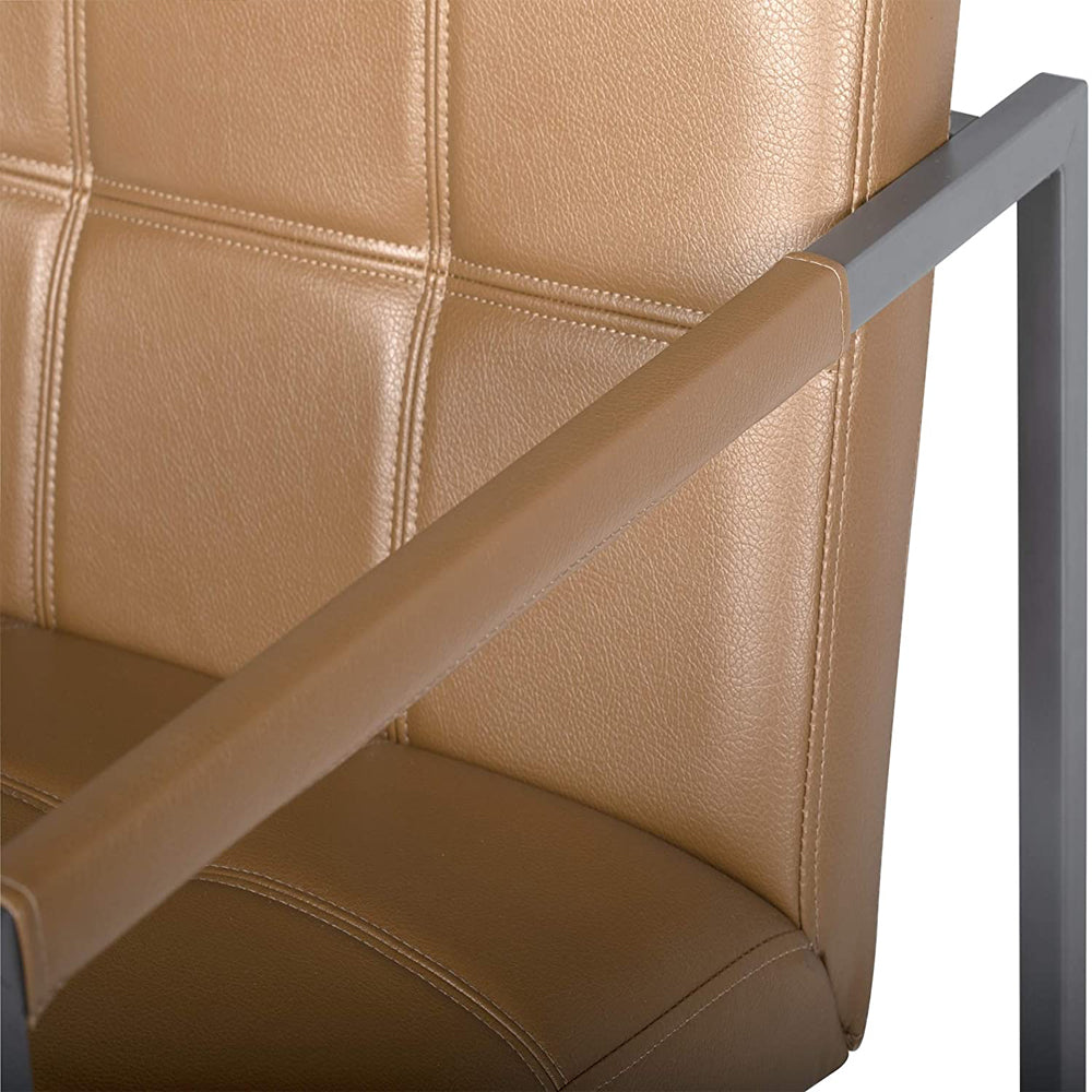 Studio Designs Home Camber Mid-Century Modern Accent Chair, Caramel Leather