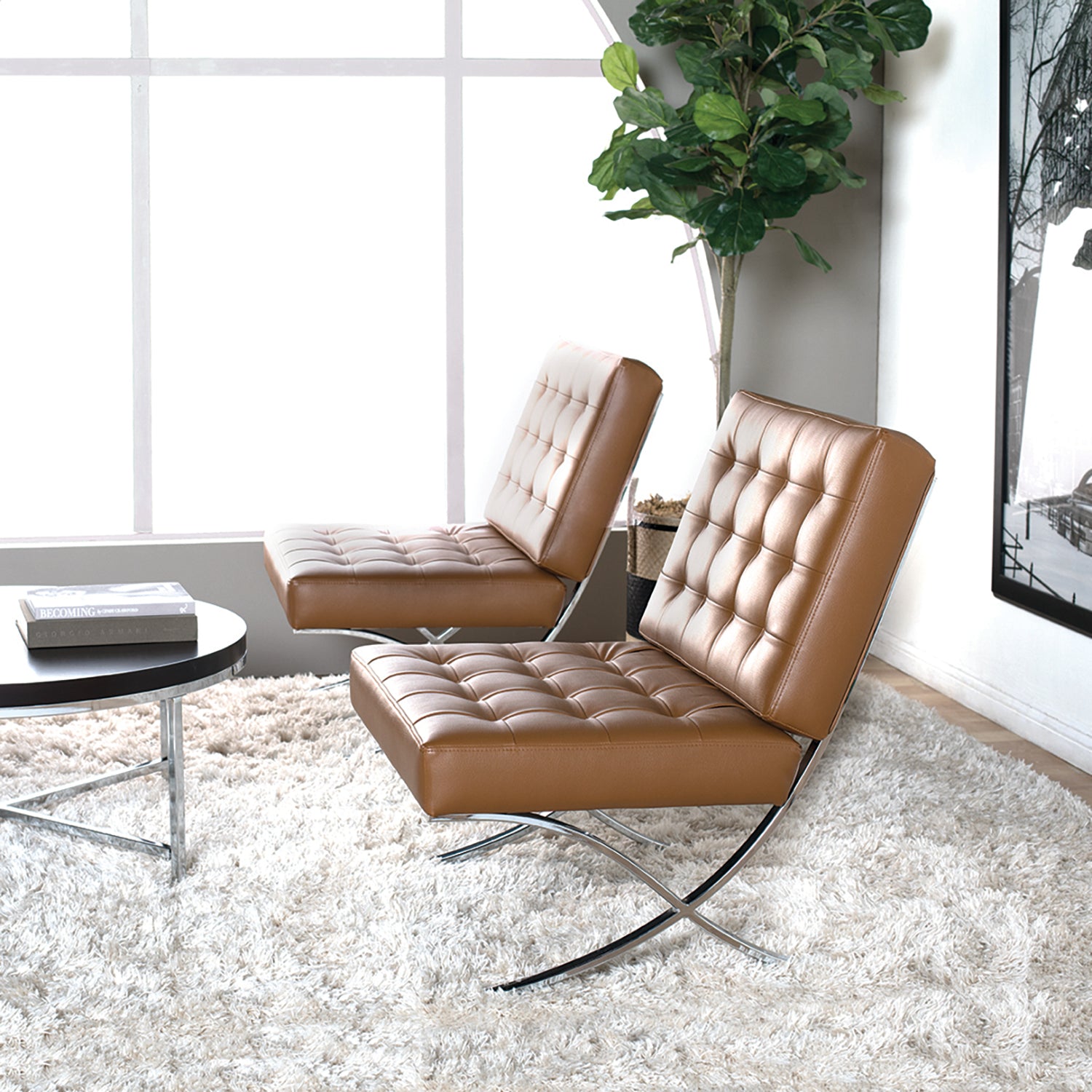 Studio Designs Bonded Leather Atrium Living Room Chair Furniture (Open Box)