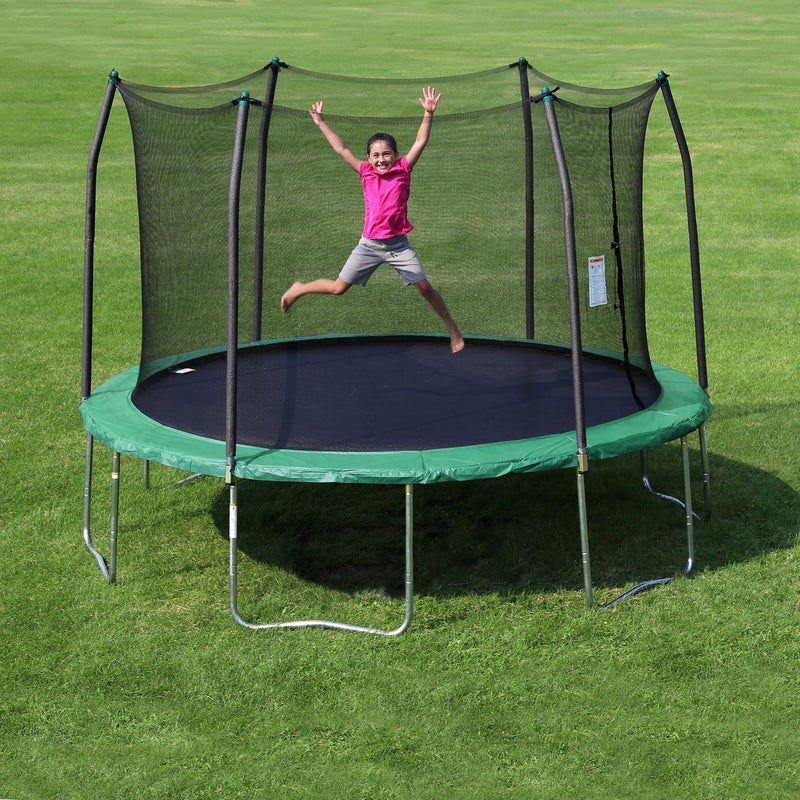 Skywalker Trampolines 12 Foot Round Trampoline with Enclosure, Green(For Parts)