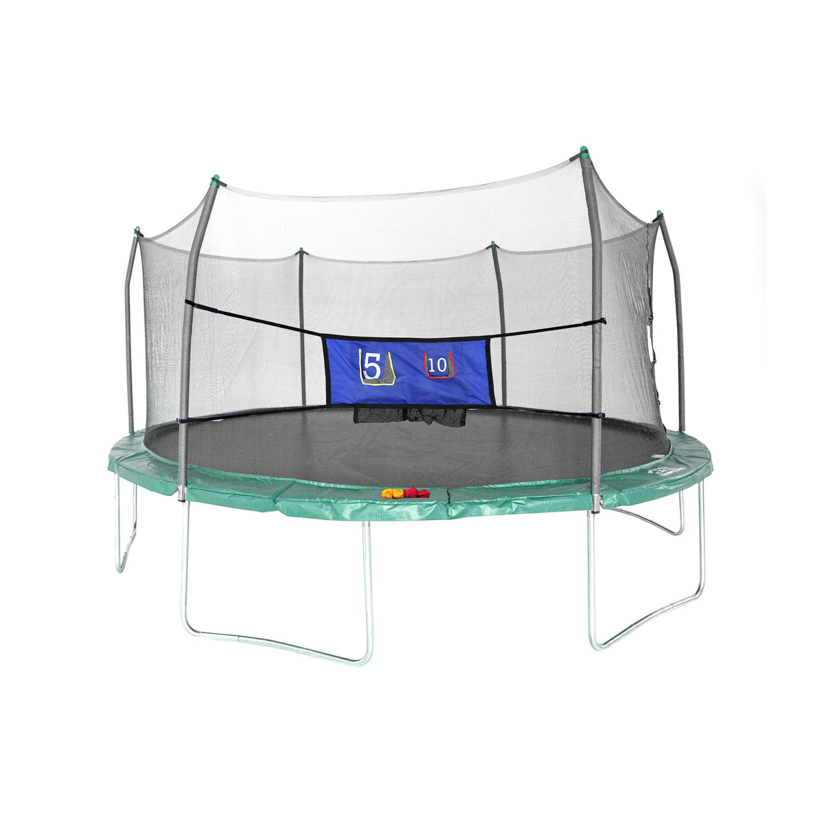 Skywalker Trampolines 16’ Oval Trampoline with Enclosure and Toss Game