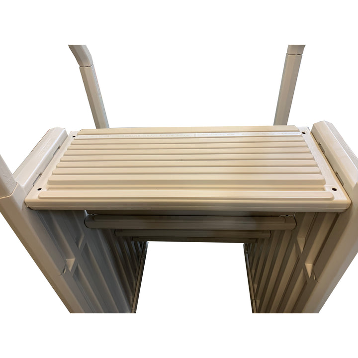 Confer Plastics InPool Step Ladder, Above Ground Swimming Pool Stairs, Warm Gray - VMInnovations