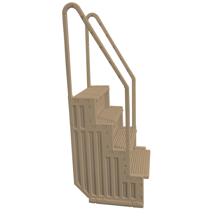 Confer Plastics InPool Step Ladder, Above Ground Swimming Pool Stairs, Warm Gray - VMInnovations