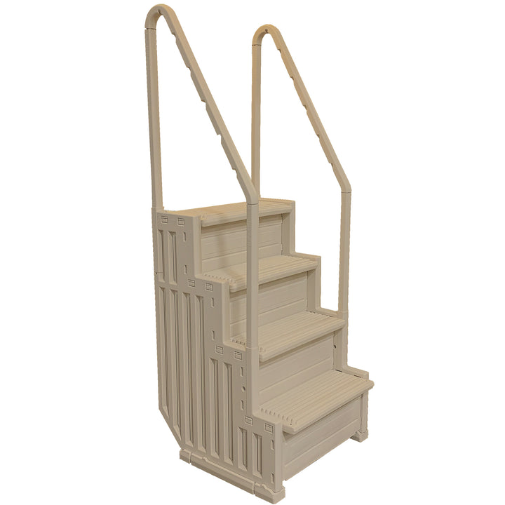 Confer Plastics InPool Step Ladder, Above Ground Swimming Pool Stairs, Warm Gray - VMInnovations