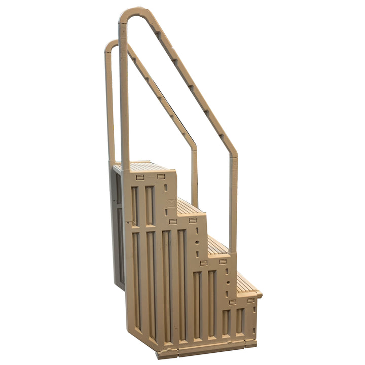 Confer Plastics InPool Step Ladder, Above Ground Swimming Pool Stairs, Warm Gray - VMInnovations