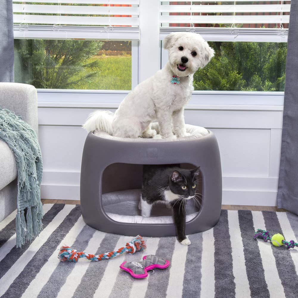 Step2 Furry Friends Bunk Bed Double Level Small Dog/Cat Pet Bed Lounger, Gray