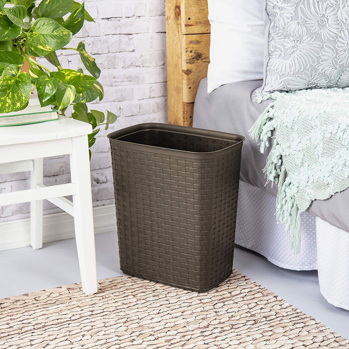 Sterilite Weave 5.8 Gallon Plastic Home/Office Wastebasket Trash Can (6 Pack) - VMInnovations