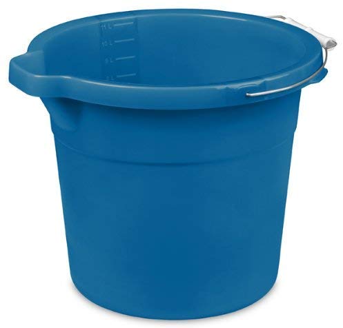 Sterilite Heavy-Duty Large 18-Quart Easy Pour Spout Pail Bucket, Blue (6 Pack)