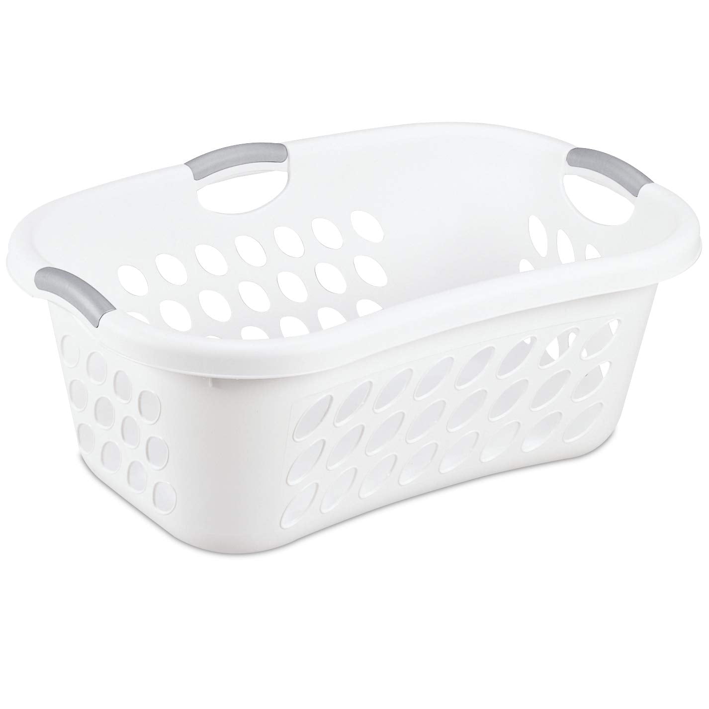 Sterilite Ultra HipHold 1.25 Bushel Plastic Stackable Clothes Laundry Basket Bin