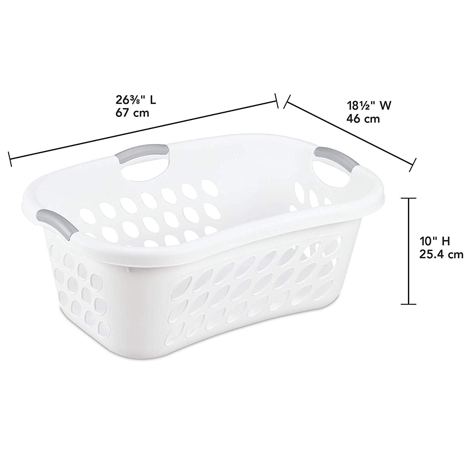 Sterilite Ultra HipHold 1.25 Bushel Plastic Stackable Clothes Laundry Basket Bin