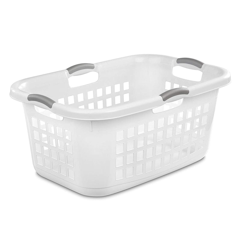 Sterilite Ultra 2 Bushel Plastic Stacking Clothes Laundry Basket, White (6 Pack)