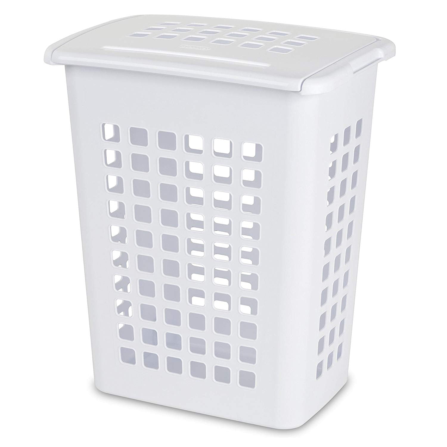 Sterilite Rectangular LiftTop Plastic Dirty Clothes Laundry Hamper Bin with Lid