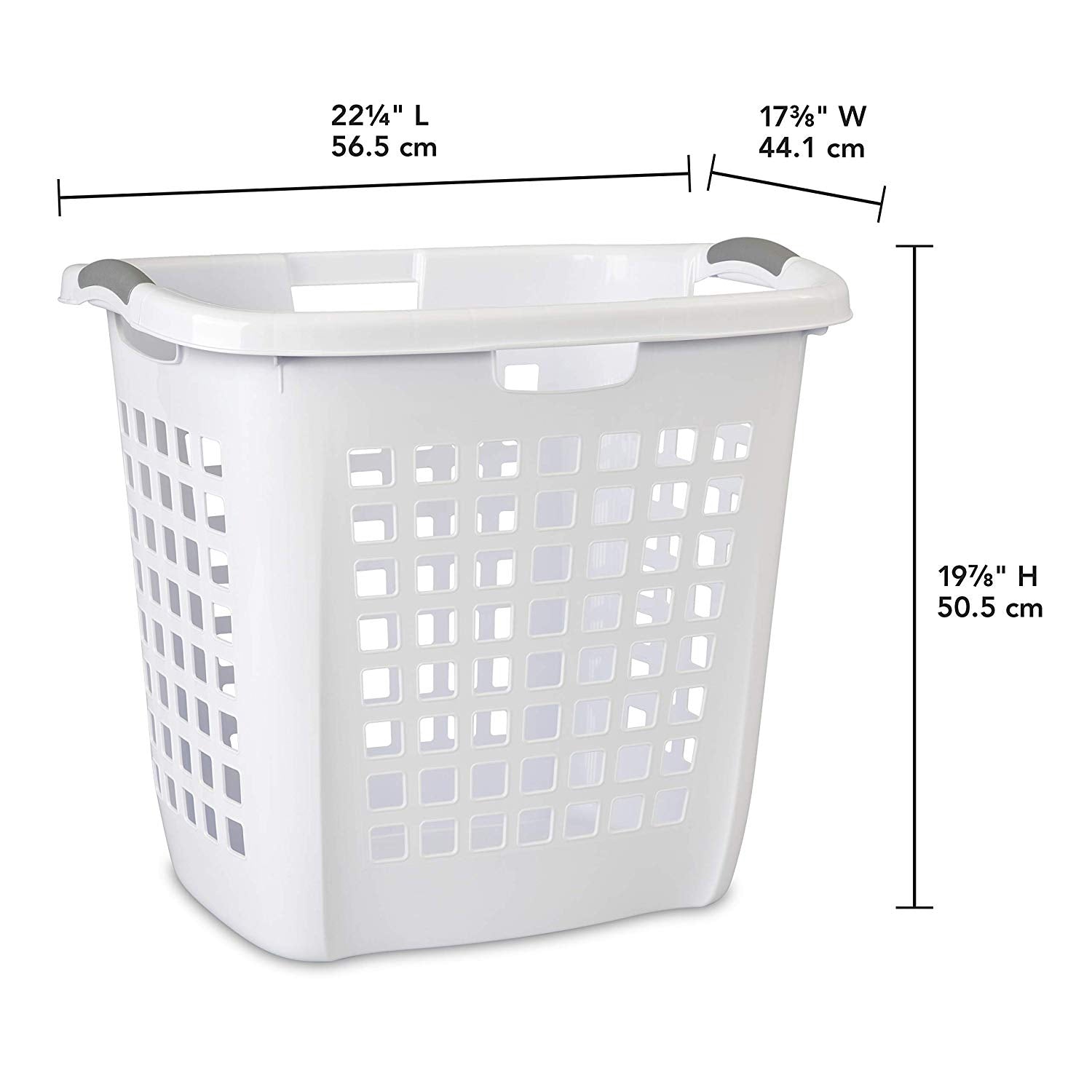 Sterilite Ultra Easy Carry Plastic Dirty Clothes Laundry Basket Hamper, White - VMInnovations