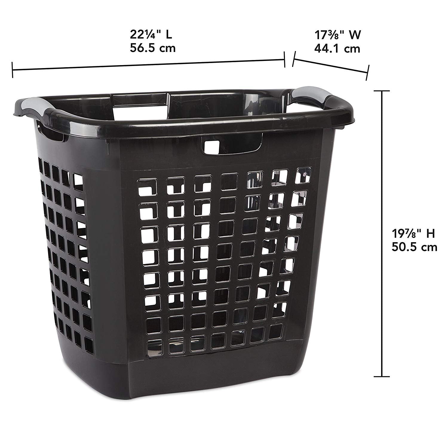 Sterilite Ultra Easy Carry Plastic Dirty Clothes Laundry Basket Hamper, Black