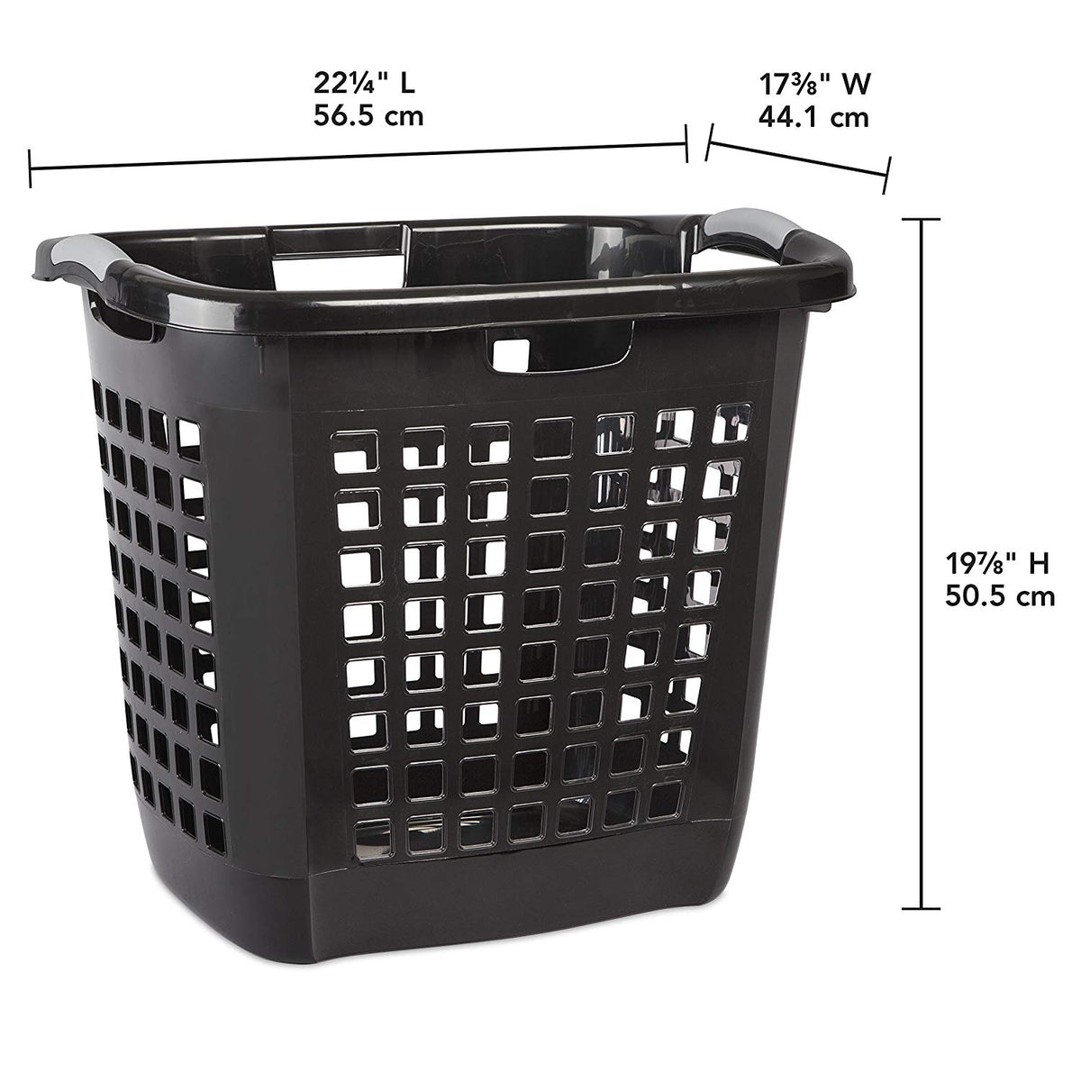 Sterilite Carry Plastic Dirty Clothes Laundry Basket Hamper, Black (Open Box)