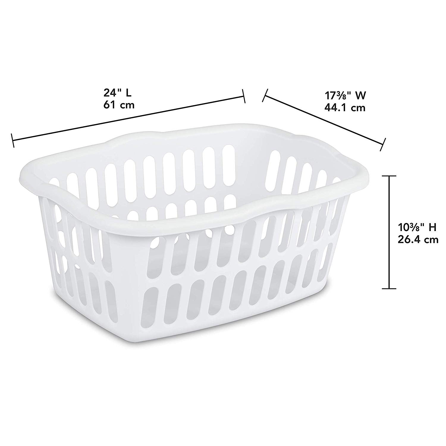 Sterilite 1.5 Bushel Plastic Stackable Clothes Laundry Basket Bin, White - VMInnovations