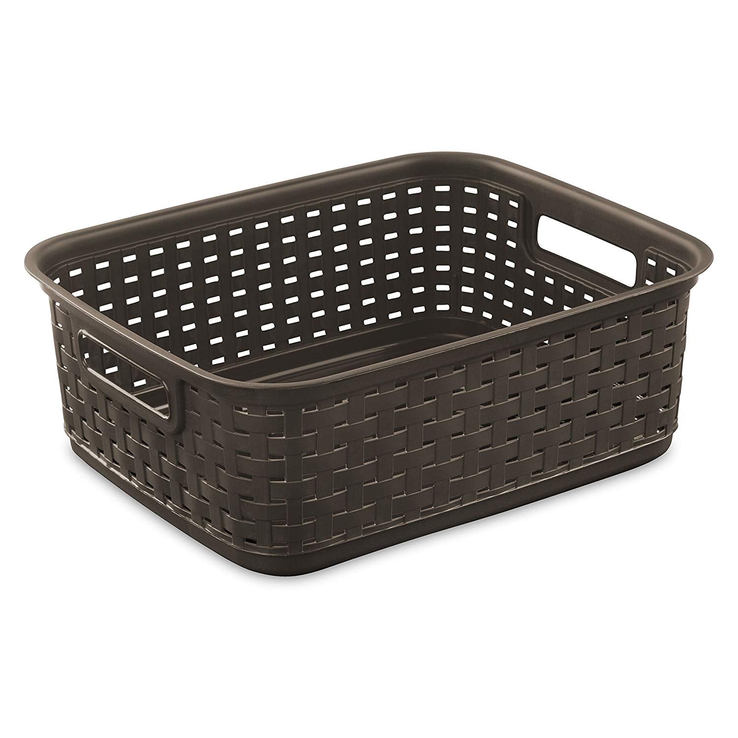 Sterilite Small 11" Long Weave Home Storage Basket Organizer, Espresso (8 Pack) (Open Box)