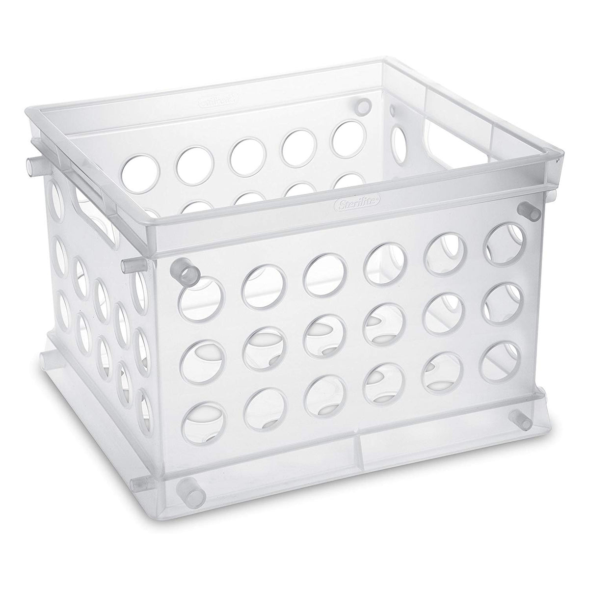 Sterilite Convenient Mini Square Small Storage Organizing Crate, Clear (12 Pack) (Open Box)