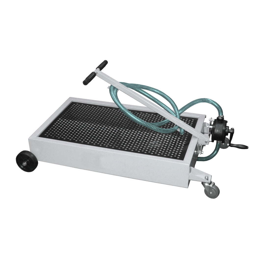 Shop Tuff STF-15GS 15 Gallon Capacity Low Profile Oil Steel Drain with Hand Pump - VMInnovations