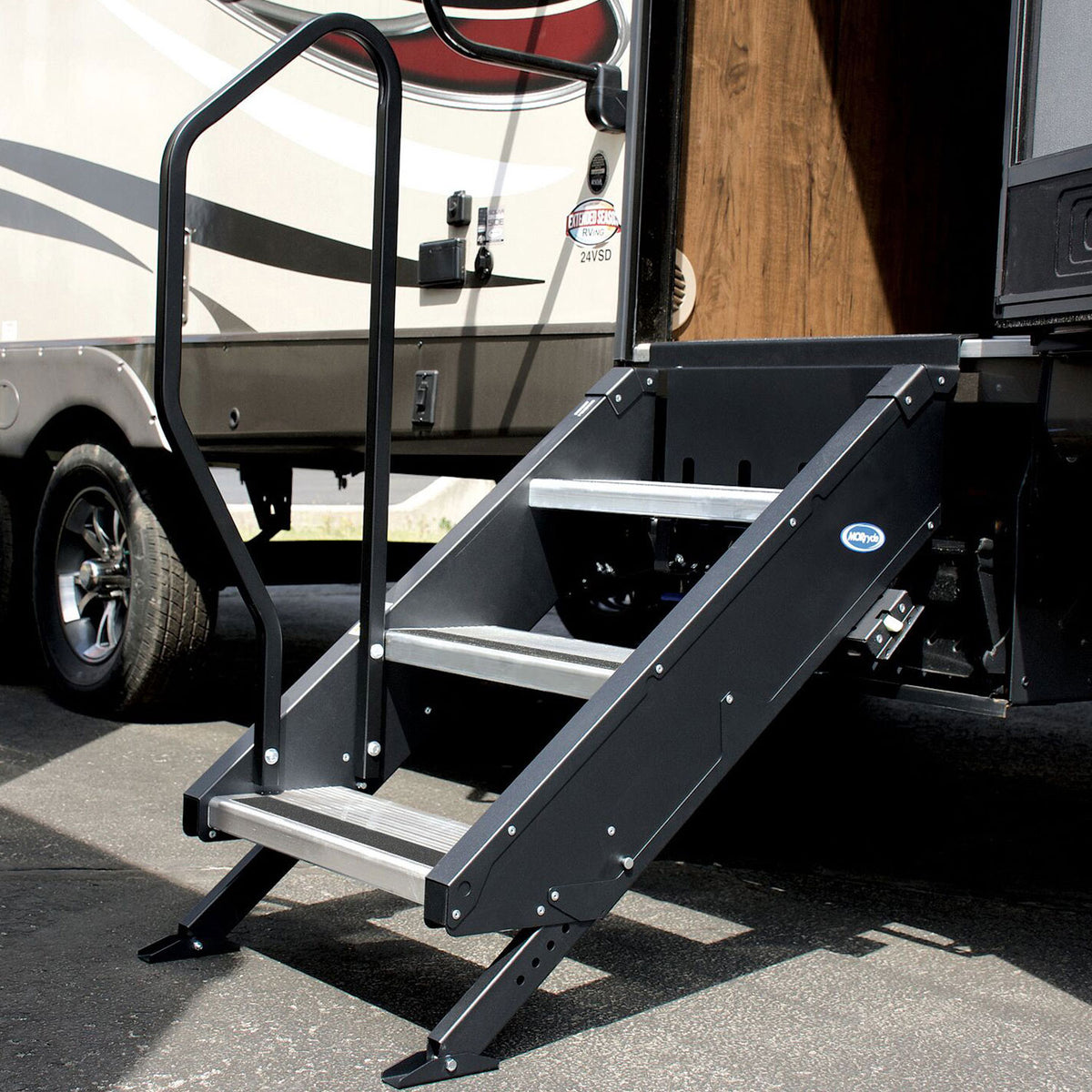MORryde Step Above 3 Step Portable RV Camper Stair Hand Safety Rail (Open Box)