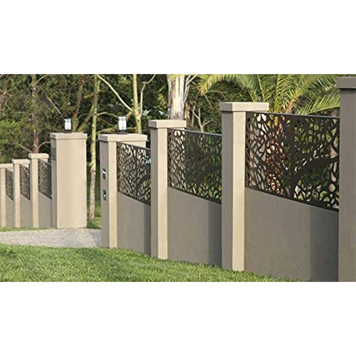 Stratco 4 x 2 Foot Decorative Privacy Screen Panel Fencing, Flora Pattern (Used)