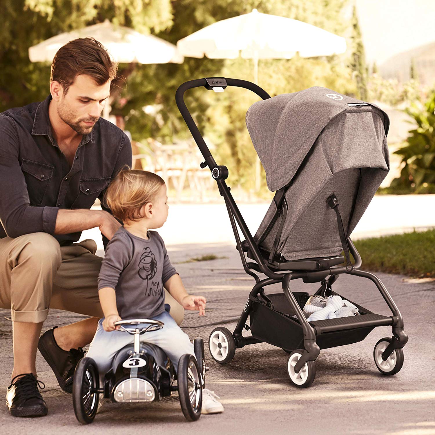 Cybex Eezy S Twist Travel System Stroller w/ Sun Canopy, Black (Open Box)