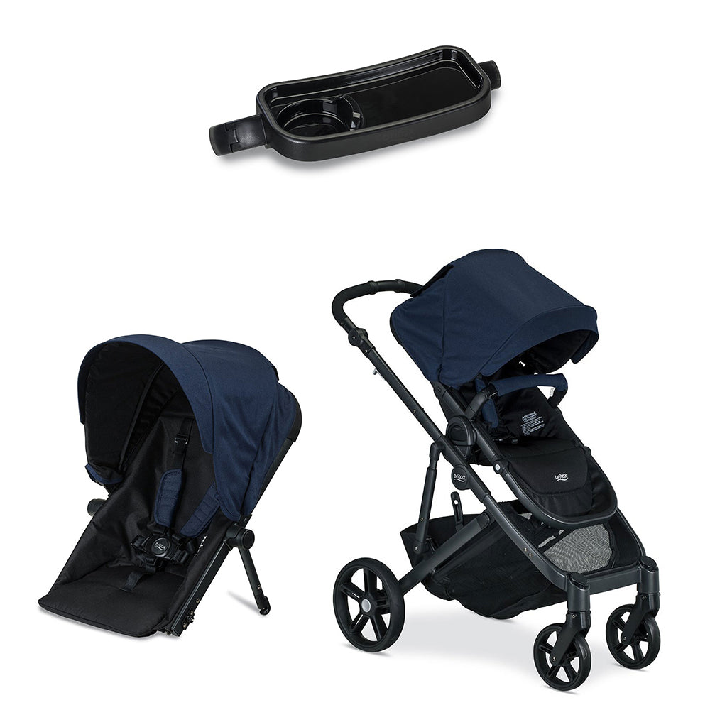 Britax S934100 B Ready Polyester Second Seat Conversion for G3 Strollers, Navy