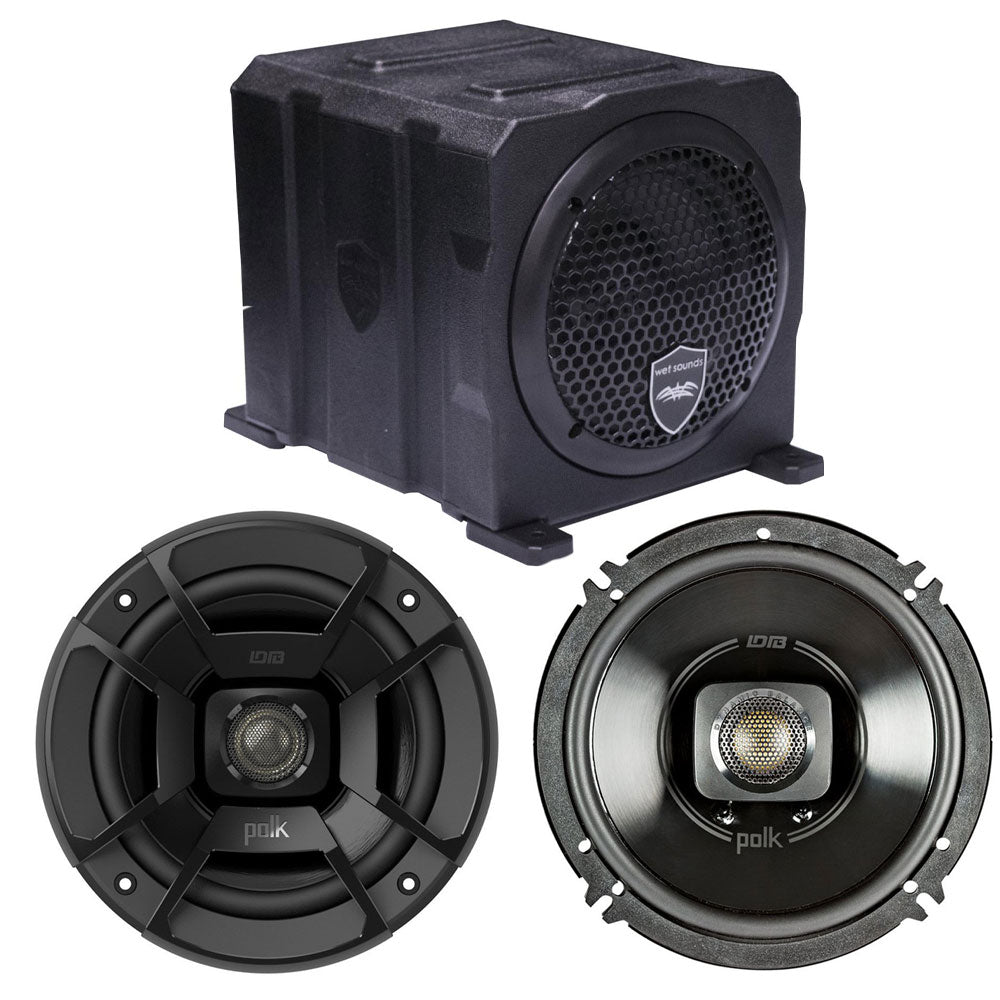 Wet Sounds Marine Subwoofer Enclosure + Polk Audio Stereo Speakers (Pair)