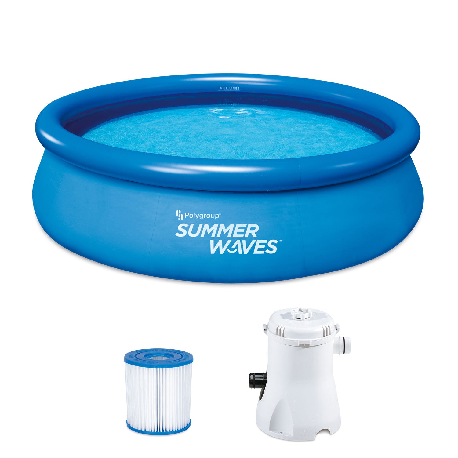 Summer Waves Quick Set 10ft x 30" Inflatable Ring Above Ground Pool Set w/Pump