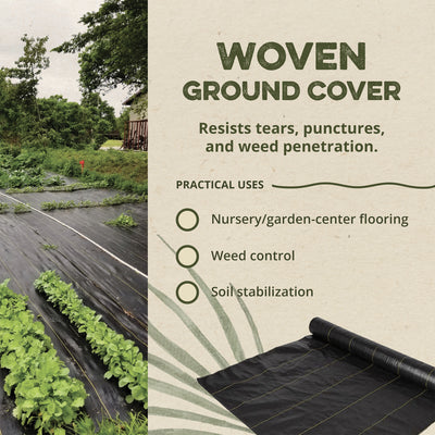 DeWitt Sunbelt 3.2 oz 4' x 300' Woven Weed Barrier Landscape Fabric Ground Cover