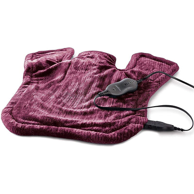 Sunbeam Renue XL 4 Setting Heating Pad for Neck & Shoulder Pain Relief, Burgundy