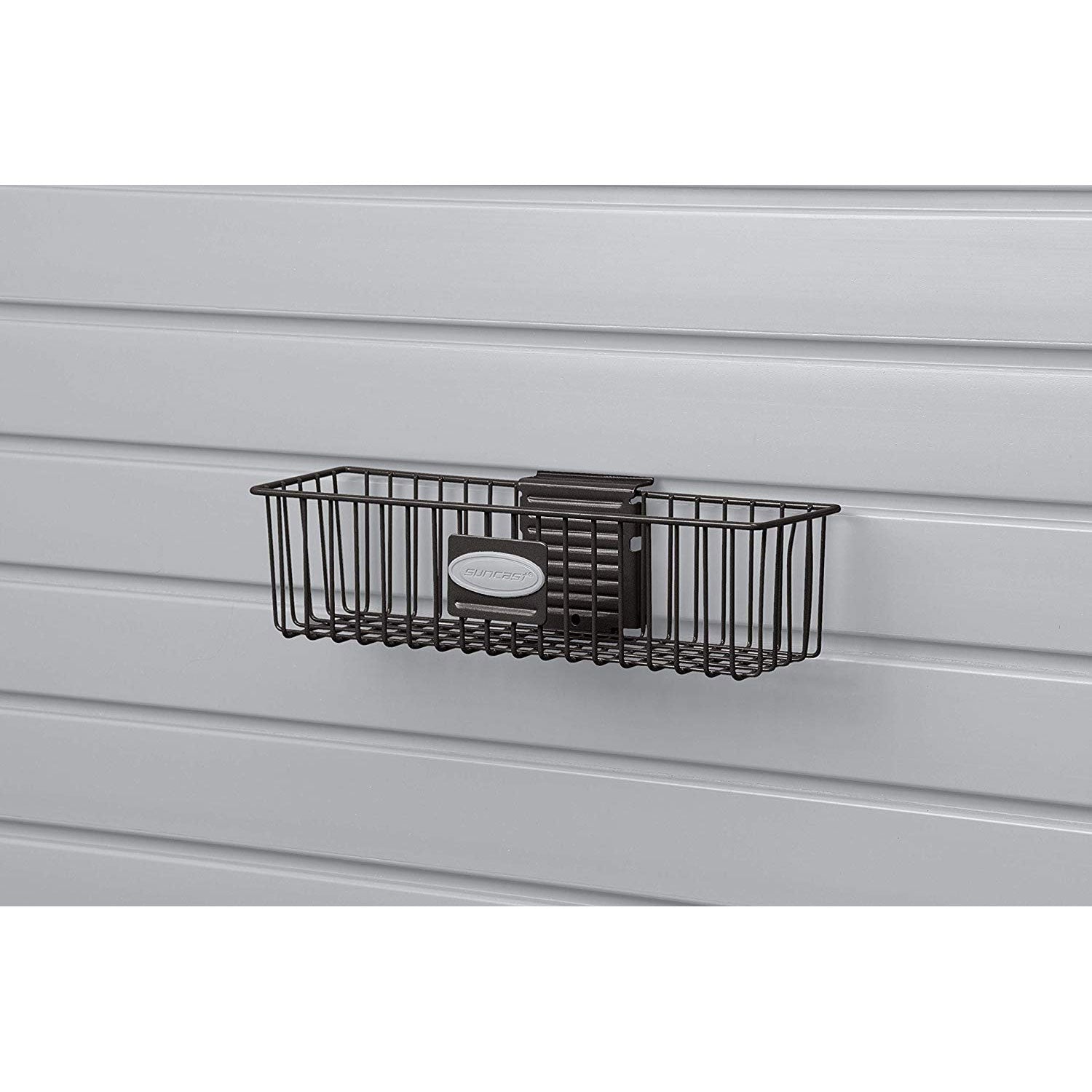 Suncast Storage Trends 3" x 12" Mounted Metal Wire Shelf Basket Black (Open Box)