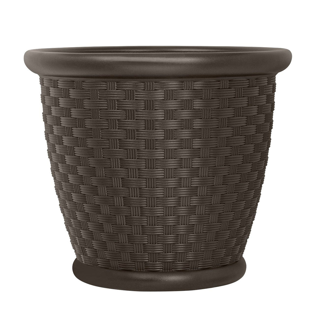 Suncast Sonora 22 Inch Resin Wicker Decorative Garden Flower Planter (4 Pack)