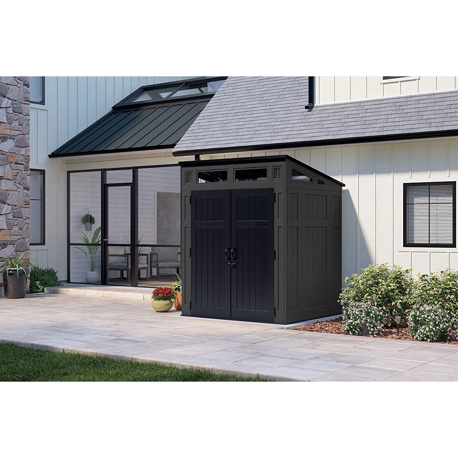 Suncast Modernist 6 x 5 ft. Storage Shed with 200 Cubic Feet of Storage Space - VMInnovations