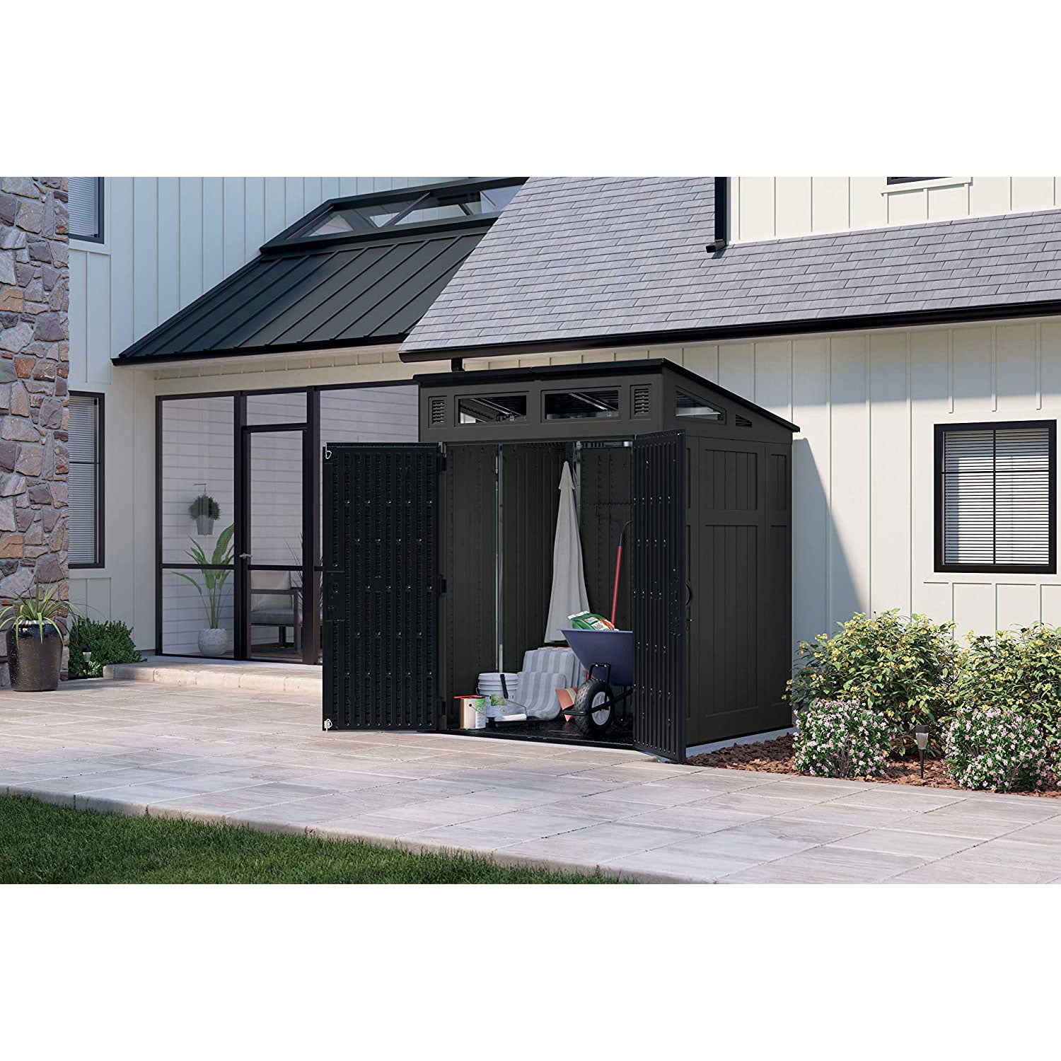 Suncast Modernist 6 x 5 ft. Storage Shed with 200 Cubic Feet of Storage Space - VMInnovations