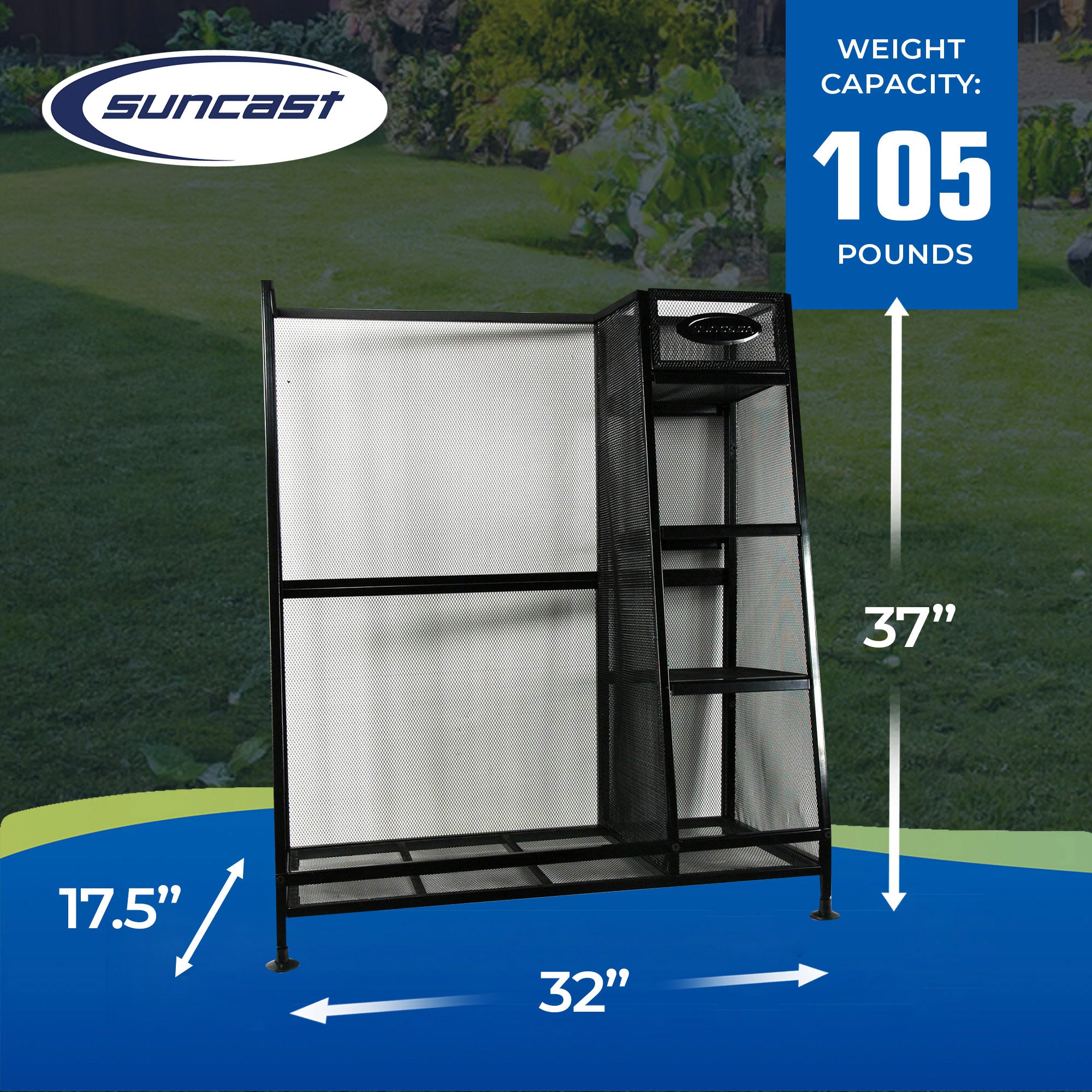 Suncast Metal Complete Golf Bag Organizer for Garage w/ Shelves & Bin (2 Pack) - VMInnovations