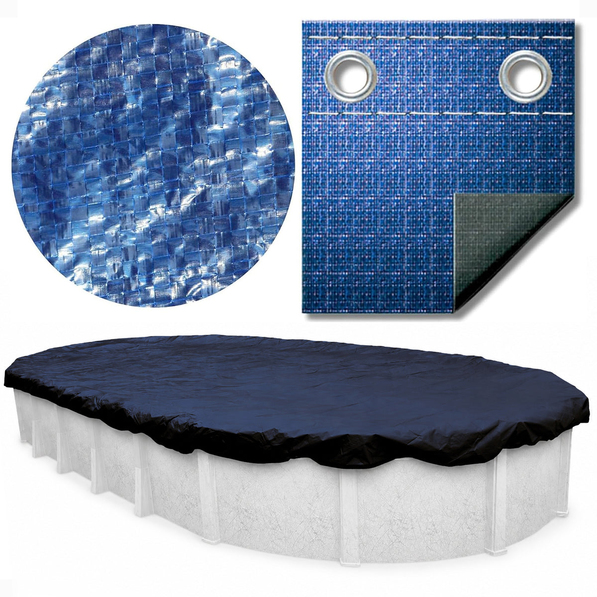 Swimline Hydrotools Supreme Guard Winter Cover for 12' x 18' Above Ground Pools - VMInnovations