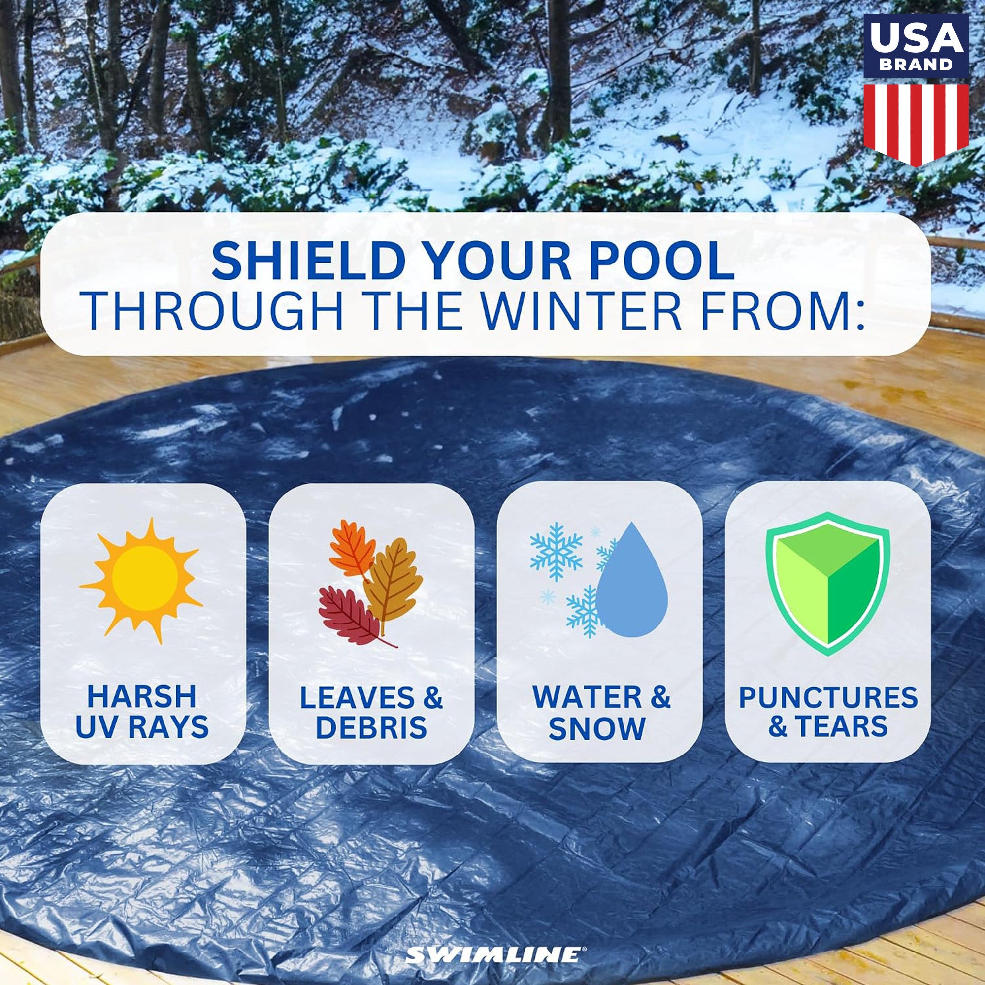Swimline PCO834 30' Round Above Ground Swimming Cover (Cover Only)(For Parts)
