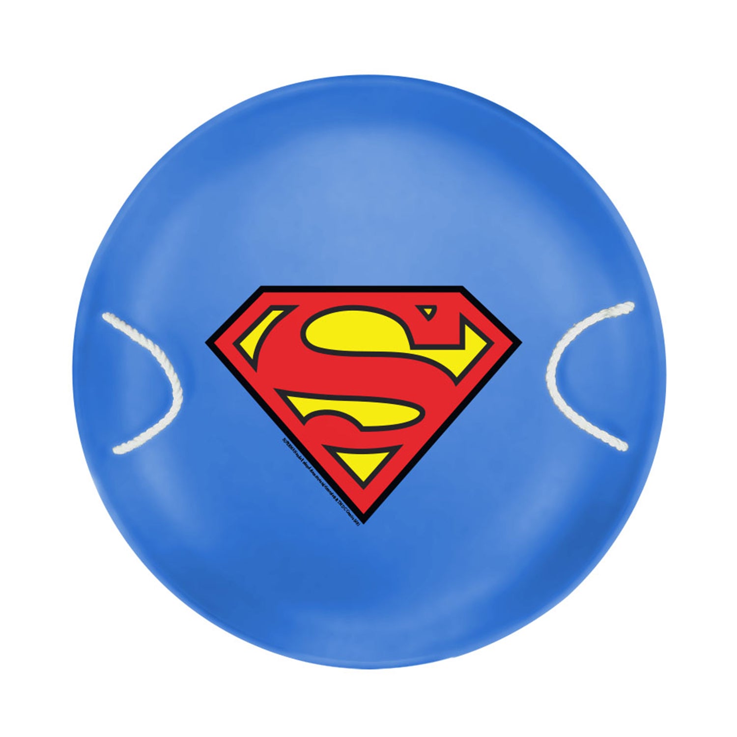 Slippery Racer 26" Heavy Duty Superman Metal Saucer Sled with Rope Handles, Blue - VMInnovations