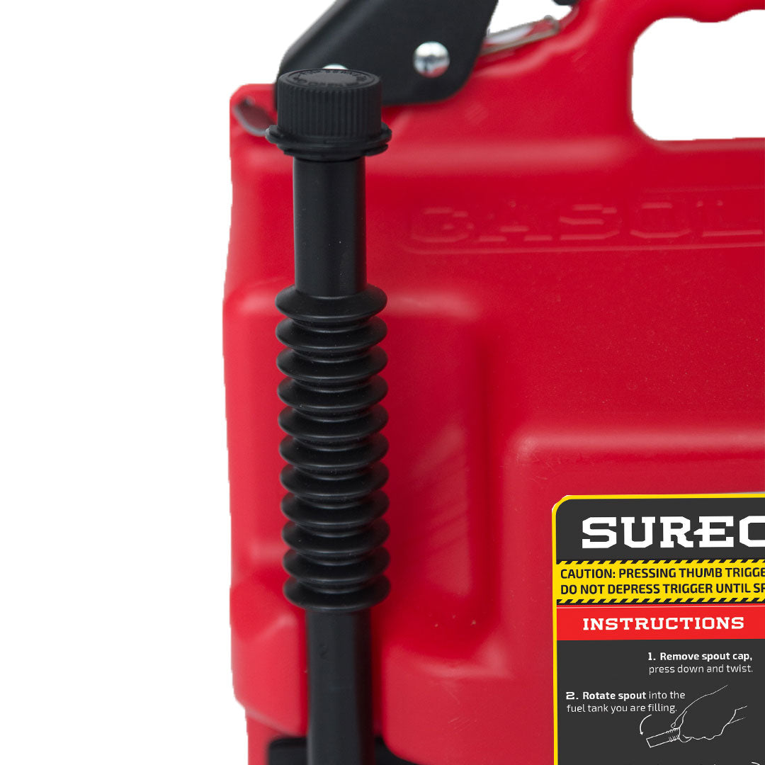 SureCan Easy Pour Nozzle 2 Plus Gallon Flow Control Gas Can, Red (Open Box)