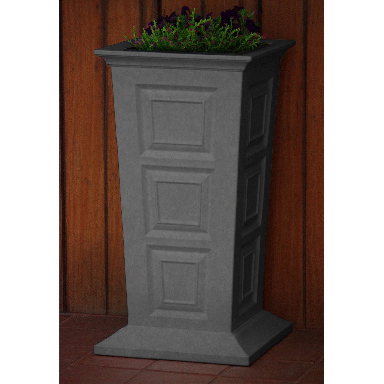 Good Ideas Savannah Colonial Outdoor Large Self Watering Planter, Dark Granite